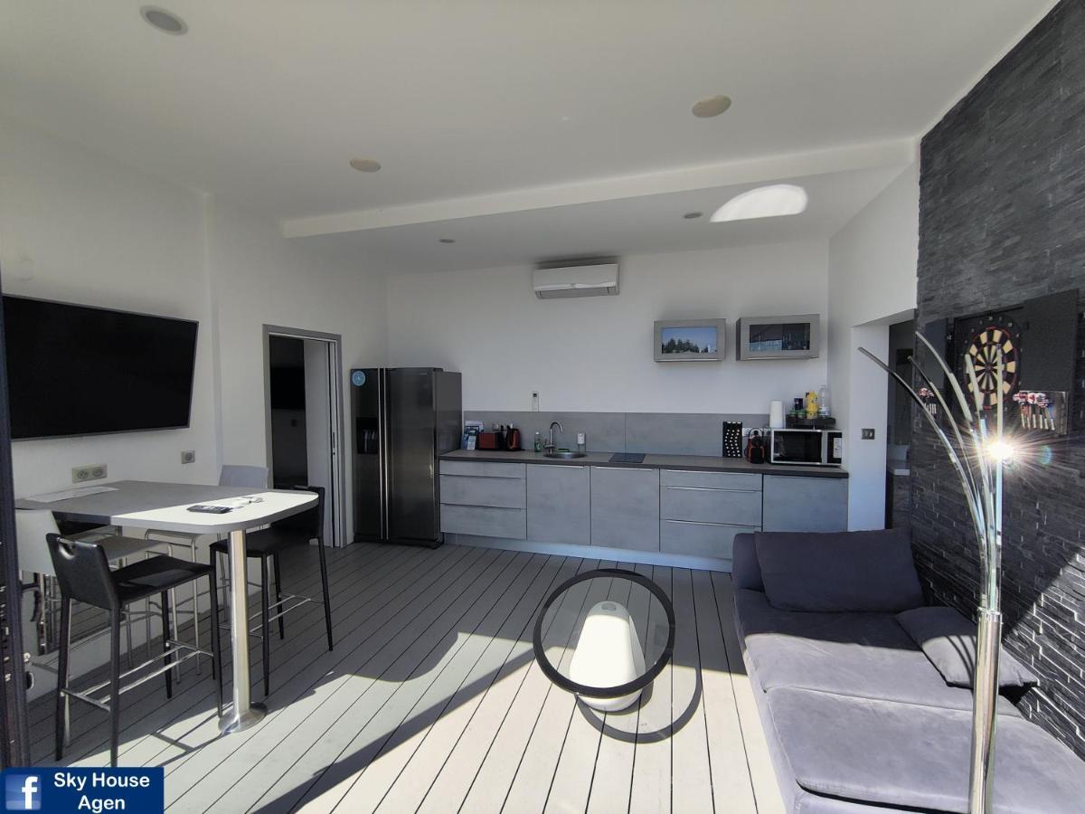 Piscine Chauffee Et Spa Jacuzzi Privatif Terrasse Sans Vis A Vis ,,,Sky House Agen,,, المظهر الخارجي الصورة